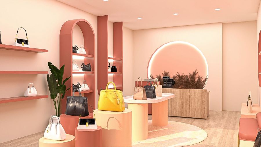 Mẫu thiết kế shop túi xách nữ thanh lịch với gam màu pastel dịu nhẹ - Mẫu 1 Mẫu thiết kế shop túi xách nữ thanh lịch với gam màu pastel dịu nhẹ - Mẫu 1