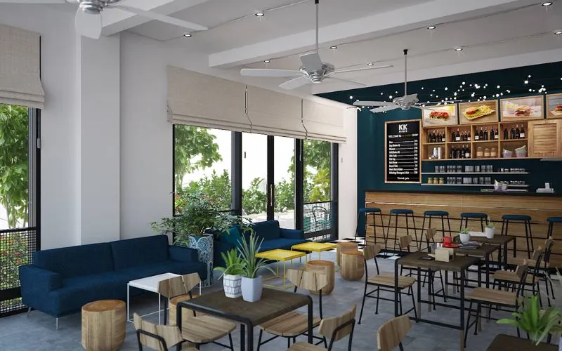 Gợi ý mẫu thiết kế quán cafe 40m2 đẹp, thu hút giới trẻ 4 Gợi ý mẫu thiết kế quán cafe 40m2 đẹp, thu hút giới trẻ 4
