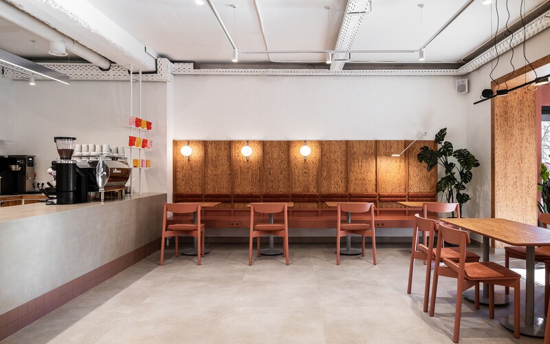Mẫu thiết kế quán trà sữa 50m2 theo phong cách vintage