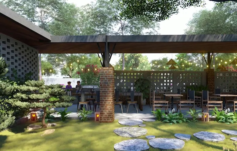 Gia Long sưu tầm tổng hợp bộ sưu tập mẫu thiết kế quán trà sữa sân vườn đẹp 1