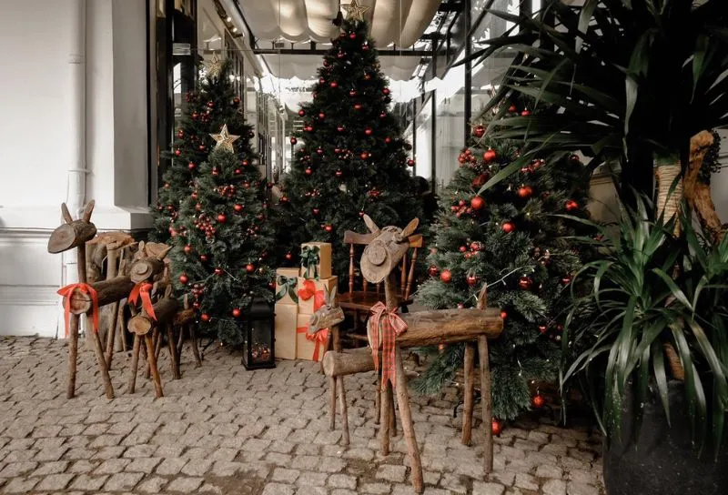 Trang trí quán cafe với cây thông Noel nổi bật Trang trí quán cafe với cây thông Noel nổi bật