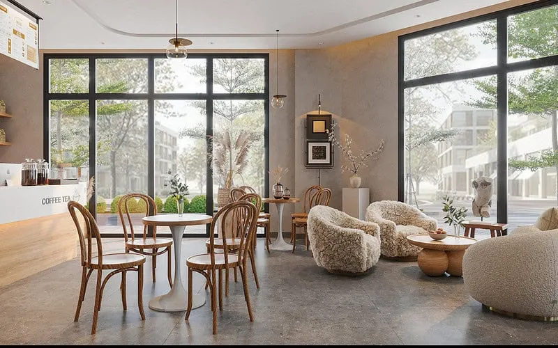 Mẫu thiết kế quán cafe 15m2 theo phong cách Bắc Âu 2