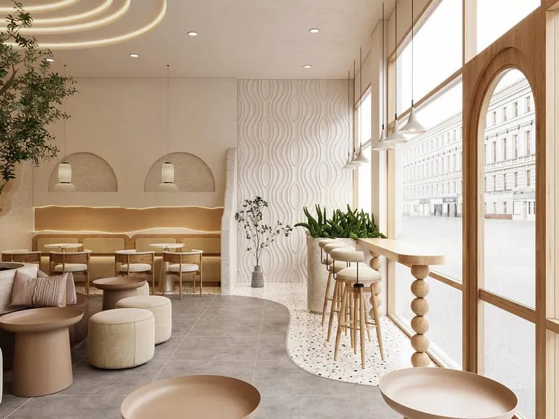 Không gian quán cafe 15m2 trẻ trung Hàn Quốc phù hợp khách Gen Z