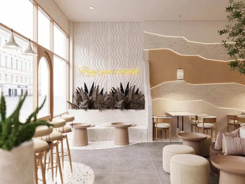 Nội thất quán cafe 15m2 phong cách Hàn Quốc phù hợp giới trẻ chụp ảnh