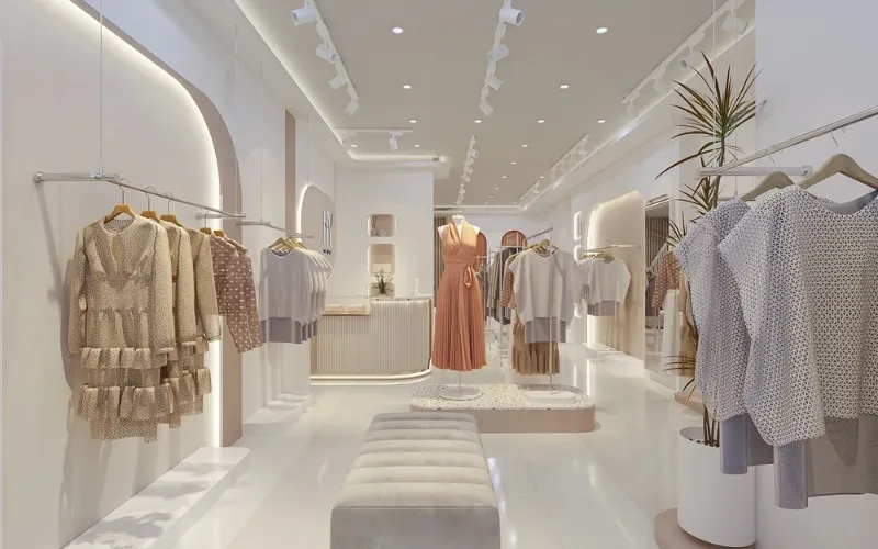 Mẫu thiết kế shop quần áo Hàn Quốc theo phong cách tối giản Minimal - Mẫu 2