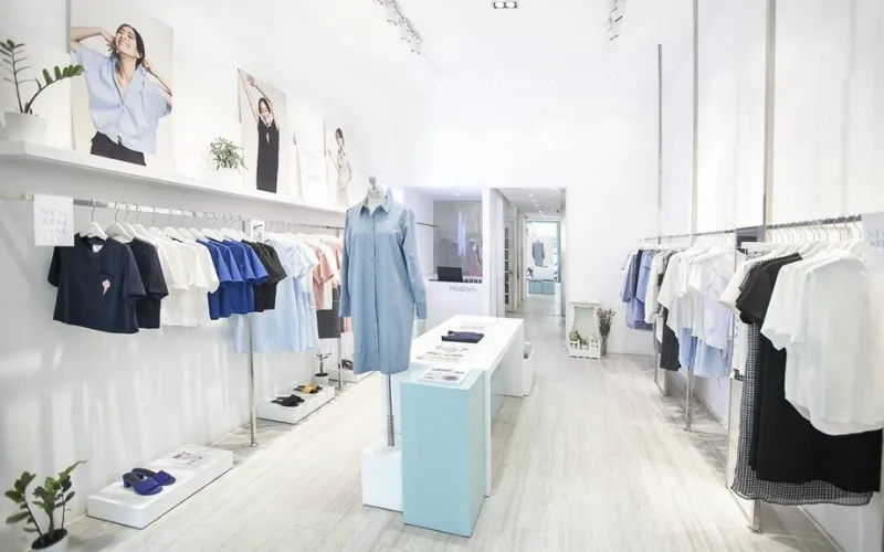 Mẫu thiết kế shop quần áo Hàn Quốc theo phong cách tối giản Minimal - Mẫu 5