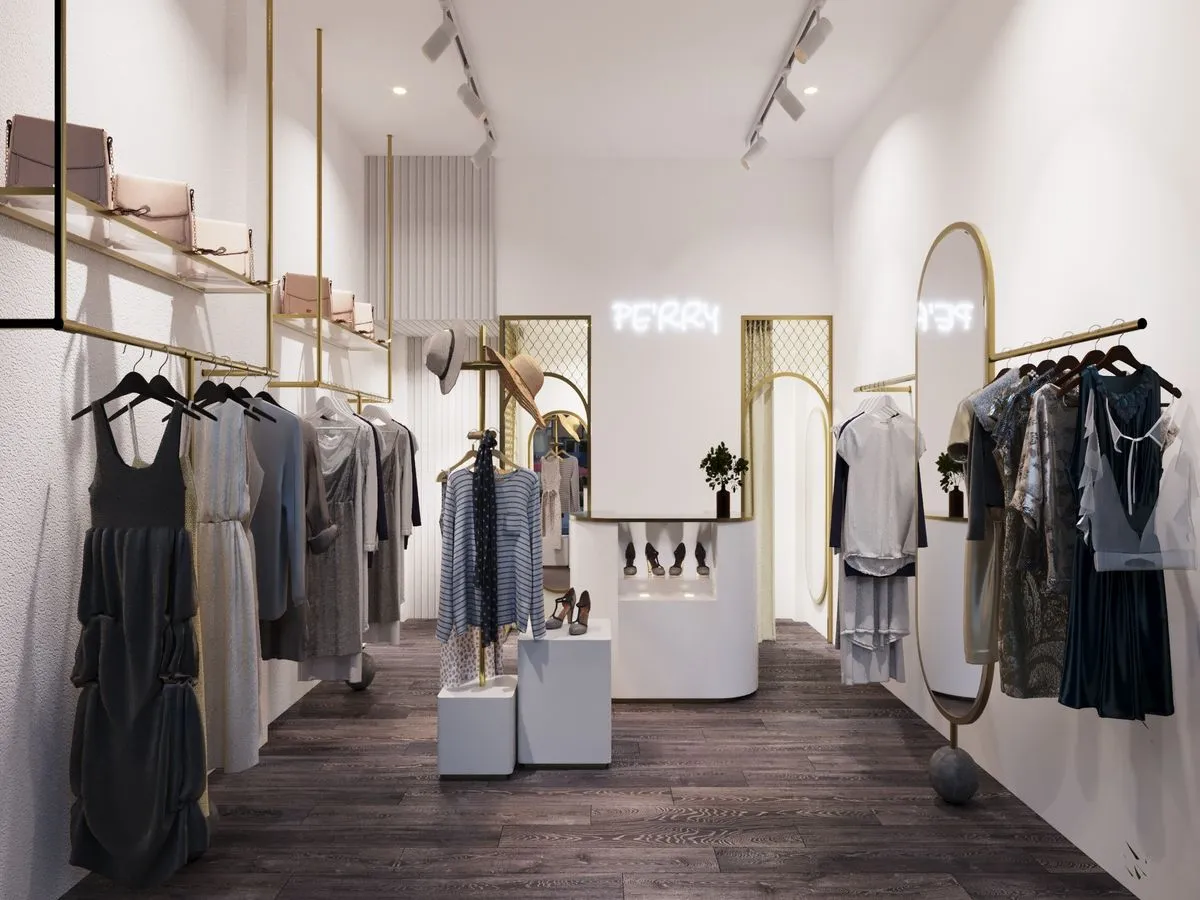 Mẫu thiết kế shop quần áo Hàn Quốc diện tích nhỏ - Mẫu 15