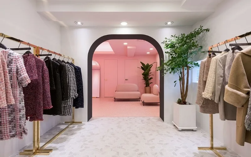 Mẫu thiết kế shop quần áo Hàn Quốc diện tích nhỏ - Mẫu 16