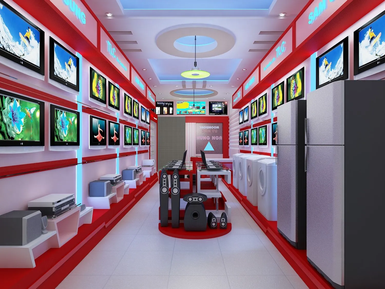 Mẫu thiết kế cửa hàng điện máy diện tích nhỏ 30-50m² giúp tối ưu không gian Mẫu thiết kế cửa hàng điện máy diện tích nhỏ 30-50m² giúp tối ưu không gian