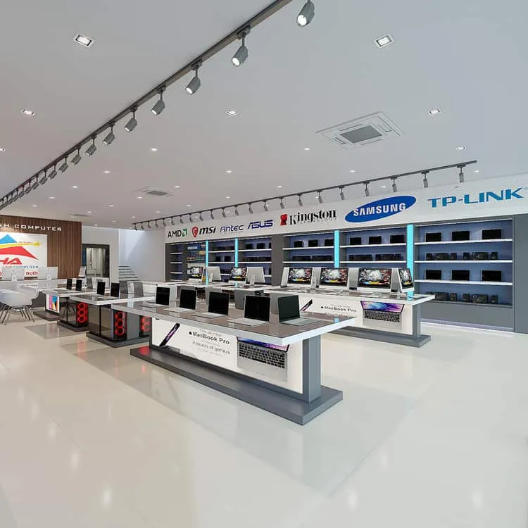 Mẫu thiết kế showroom điện máy lớn 400m²+ phong cách công nghiệp với trần cao Mẫu thiết kế showroom điện máy lớn 400m²+ phong cách công nghiệp với trần cao