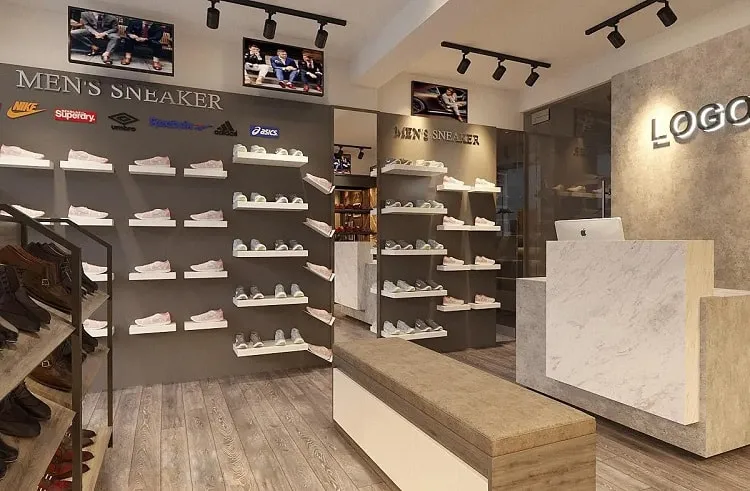 Mẫu thiết kế shop giày thể thao nhỏ diện tích 20 - 40m2