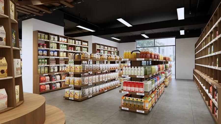 Mẫu thiết kế siêu thị 60m2 phong cách Bắc Âu