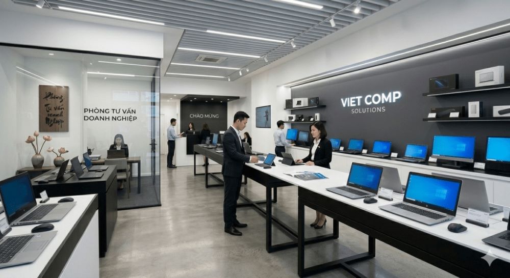 Tổng hợp mẫu thiết kế showroom máy tính trên 70m2 - 1