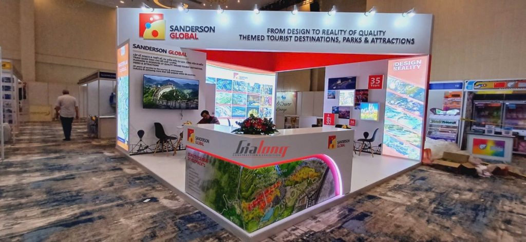 Theme Part Expo 2024 - Thiết kế thi công hoàn thiện cụm gian hàng Synergy, Sanderson Global