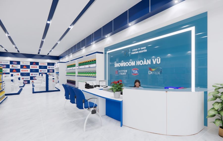 thiết kế cửa hàng sơn